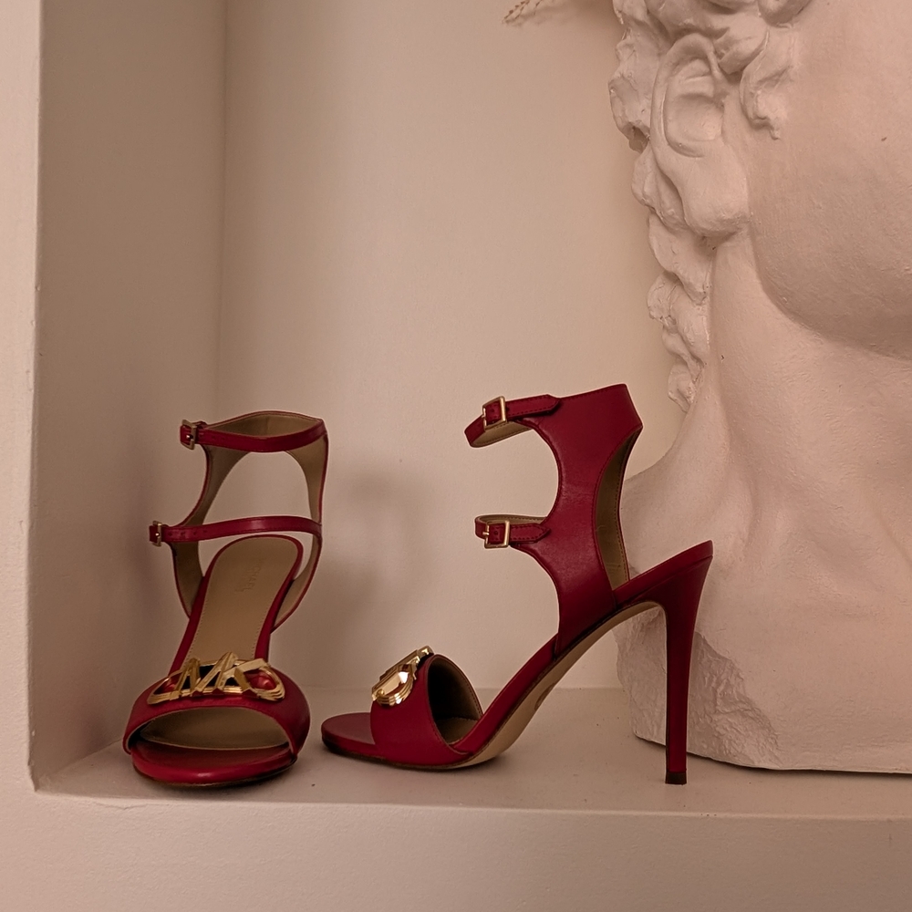 Michael Kors Red High Heel Sandals - Picture 8 of 12